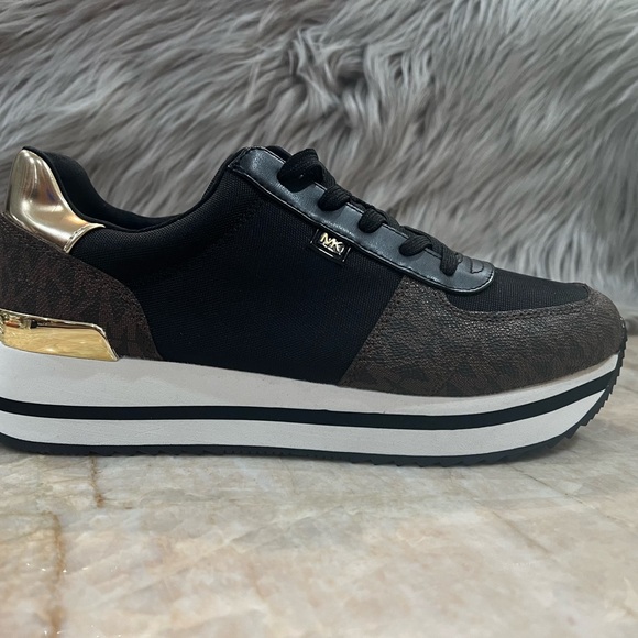 Michael Kors Women's Monique Trainer Lace-up Sneakers - Brown Logo - Picture 8 of 8